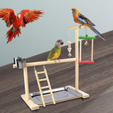 Maxbell Wooden Parrot Playstand Bird Playground Bird Perch Platform for Budgie