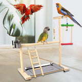 Maxbell Wooden Parrot Playstand Bird Playground Bird Perch Platform for Budgie