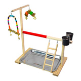 Maxbell Pet Parrot Perch Stand Wooden Lightweight for Cockatoo Training Climbing