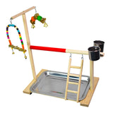Maxbell Pet Parrot Perch Stand Wooden Lightweight for Cockatoo Training Climbing