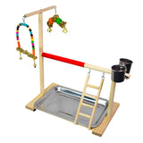 Maxbell Pet Parrot Perch Stand Wooden Lightweight for Cockatoo Training Climbing