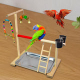 Maxbell Pet Parrot Perch Stand Wooden Lightweight for Cockatoo Training Climbing