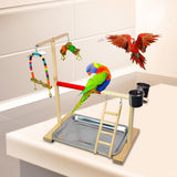 Maxbell Pet Parrot Perch Stand Wooden Lightweight for Cockatoo Training Climbing