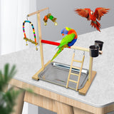 Maxbell Pet Parrot Perch Stand Wooden Lightweight for Cockatoo Training Climbing