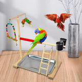 Maxbell Pet Parrot Perch Stand Wooden Lightweight for Cockatoo Training Climbing