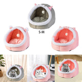 Maxbell Cat Bed Winter Puppy Kennel Nest with Ball House for Indoor Gray Cat S