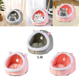 Maxbell Cat Bed Winter Puppy Kennel Nest with Ball House for Indoor Gray Cat S