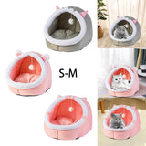 Maxbell Cat Bed Winter Puppy Kennel Nest with Ball House for Indoor Gray Cat S