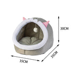 Maxbell Cat Bed Winter Puppy Kennel Nest with Ball House for Indoor Gray Cat M