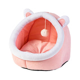 Maxbell Cat Bed Winter Puppy Kennel Nest with Ball House for Indoor Pink Rabbit S