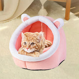 Maxbell Cat Bed Winter Puppy Kennel Nest with Ball House for Indoor Pink Rabbit S