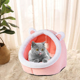 Maxbell Cat Bed Winter Puppy Kennel Nest with Ball House for Indoor Pink Rabbit S