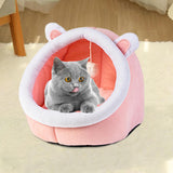 Maxbell Cat Bed Winter Puppy Kennel Nest with Ball House for Indoor Pink Rabbit S