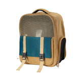 Maxbell Portable Pet Cat Carrier Backpack Mesh Window Adjustable Shoulder Strap Khaki