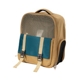 Maxbell Portable Pet Cat Carrier Backpack Mesh Window Adjustable Shoulder Strap Khaki
