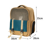 Maxbell Portable Pet Cat Carrier Backpack Mesh Window Adjustable Shoulder Strap Khaki