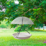 Maxbell Bird Feeder with Waterproof Cover Hanging Bird Bath for Ornament Outside White