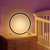 Maxbell Minimalism Round Table Lamp Nightstand Lamps for Breastfeeding Home Decor Black