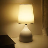 Maxbell Fashionable Desk Lamp Night Light Button Control for Hotel Bedroom Decor White