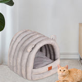 Maxbell Warm Pet House Dog Tent Cushion Nest Cave Cat Bed for Doggy Puppy Sleeping Gray Blue