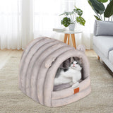 Maxbell Warm Pet House Dog Tent Cushion Nest Cave Cat Bed for Doggy Puppy Sleeping Gray Blue