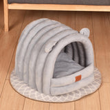 Maxbell Warm Pet House Dog Tent Cushion Nest Cave Cat Bed for Doggy Puppy Sleeping Gray Blue