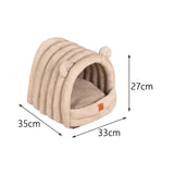 Maxbell Warm Pet House Dog Tent Cushion Nest Cave Cat Bed for Doggy Puppy Sleeping Khaki