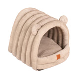 Maxbell Warm Pet House Dog Tent Cushion Nest Cave Cat Bed for Doggy Puppy Sleeping Khaki