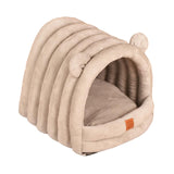 Maxbell Warm Pet House Dog Tent Cushion Nest Cave Cat Bed for Doggy Puppy Sleeping Khaki