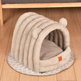 Maxbell Warm Pet House Dog Tent Cushion Nest Cave Cat Bed for Doggy Puppy Sleeping Khaki