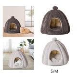 Maxbell Cute Pet Cat Bed Cat House Dog Sleeping Bed Puppy Kennel Anti Slip Bottom Dark Gray S