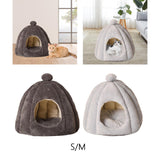 Maxbell Cute Pet Cat Bed Cat House Dog Sleeping Bed Puppy Kennel Anti Slip Bottom Dark Gray S