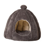 Maxbell Cute Pet Cat Bed Cat House Dog Sleeping Bed Puppy Kennel Anti Slip Bottom Dark Gray S