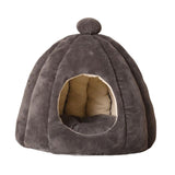 Maxbell Cute Pet Cat Bed Cat House Dog Sleeping Bed Puppy Kennel Anti Slip Bottom Dark Gray S