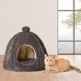 Maxbell Cute Pet Cat Bed Cat House Dog Sleeping Bed Puppy Kennel Anti Slip Bottom Dark Gray S