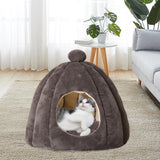 Maxbell Cute Pet Cat Bed Cat House Dog Sleeping Bed Puppy Kennel Anti Slip Bottom Dark Gray S