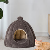 Maxbell Cute Pet Cat Bed Cat House Dog Sleeping Bed Puppy Kennel Anti Slip Bottom Dark Gray S