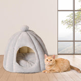 Maxbell Cute Pet Cat Bed Cat House Dog Sleeping Bed Puppy Kennel Anti Slip Bottom Light Gray S