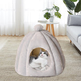 Maxbell Cute Pet Cat Bed Cat House Dog Sleeping Bed Puppy Kennel Anti Slip Bottom Light Gray S