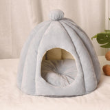 Maxbell Cute Pet Cat Bed Cat House Dog Sleeping Bed Puppy Kennel Anti Slip Bottom Light Gray S