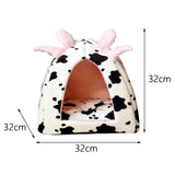 Maxbell Cat Bed for Indoor Cats Cat House Rabbit Warm Nest Semienclosed Dog Kennel 32cmx32cmx32cm