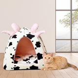 Maxbell Cat Bed for Indoor Cats Cat House Rabbit Warm Nest Semienclosed Dog Kennel 32cmx32cmx32cm