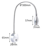 Maxbell LED Wall Mount Sconce Lamp Flexible Wall Lamp Lighting Fixture for Office Three Colors