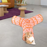 Maxbell Cat Foldable Tunnel Toy for Bunny Kitten Small Animal Play Tunnel Durable Y Shape