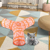 Maxbell Cat Foldable Tunnel Toy for Bunny Kitten Small Animal Play Tunnel Durable Y Shape