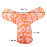 Maxbell Cat Foldable Tunnel Toy for Bunny Kitten Small Animal Play Tunnel Durable Y Shape