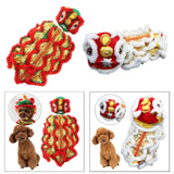 Maxbell Pet Costume Coat Hoodies Soft Lion Dance Clothes for Stage Performance Red Medium