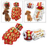 Maxbell Pet Costume Coat Hoodies Soft Lion Dance Clothes for Stage Performance Red Medium