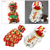 Maxbell Pet Costume Coat Hoodies Soft Lion Dance Clothes for Stage Performance Red Medium