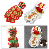 Maxbell Pet Costume Coat Hoodies Soft Lion Dance Clothes for Stage Performance Red Medium